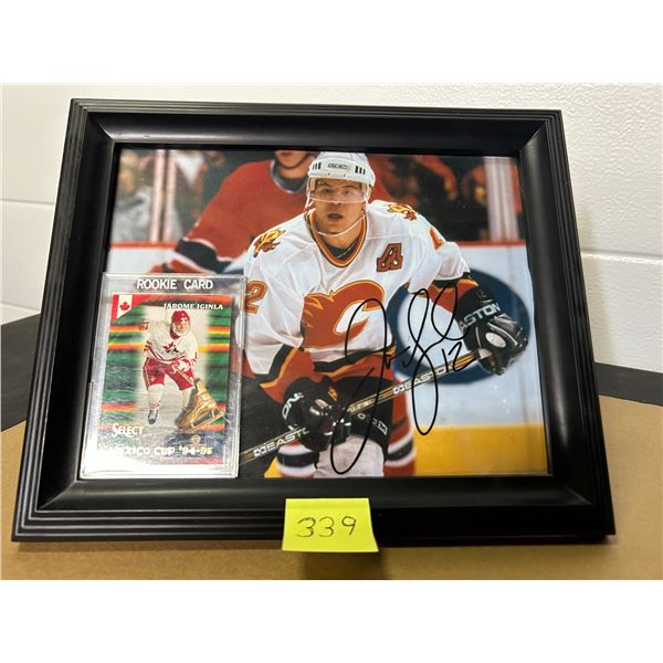 Jerome iginla auto print and rookie card