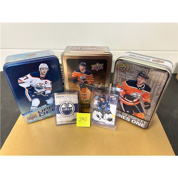 Connor mcdavid lot and 3 tins