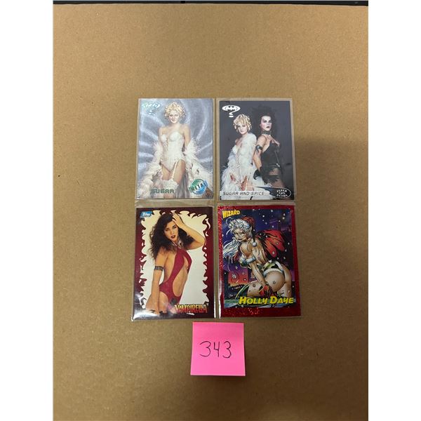 4 cards- of movies and comics