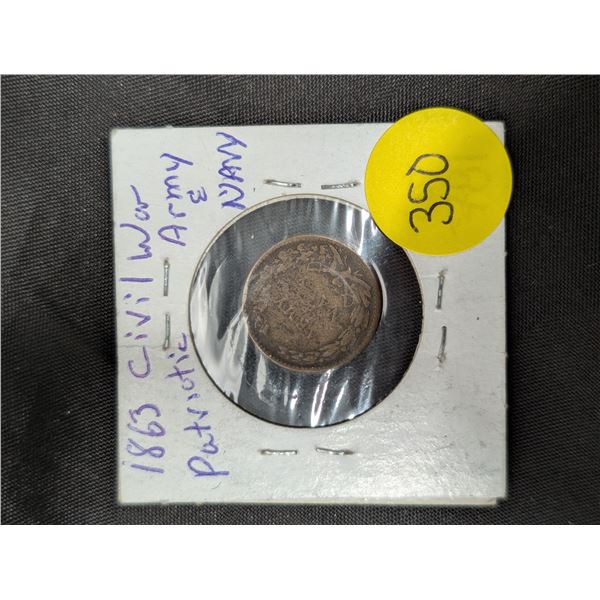1963 Civil War Patriotic Army and Navy Token Coin