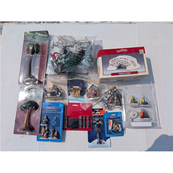 Lot of Variety Porcelain Decorations (1) Vintage Stone Bridge Decor
