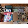 Image 1 : Box full of Crafting Supplies and Material (Scissors, Cutting Matts, Craft Paper, and etc.)