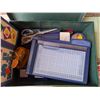 Image 4 : Box full of Crafting Supplies and Material (Scissors, Cutting Matts, Craft Paper, and etc.)