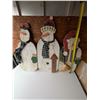 Image 2 : Vintage Wood Collapsible Hinge Snowman Christmas Decoration