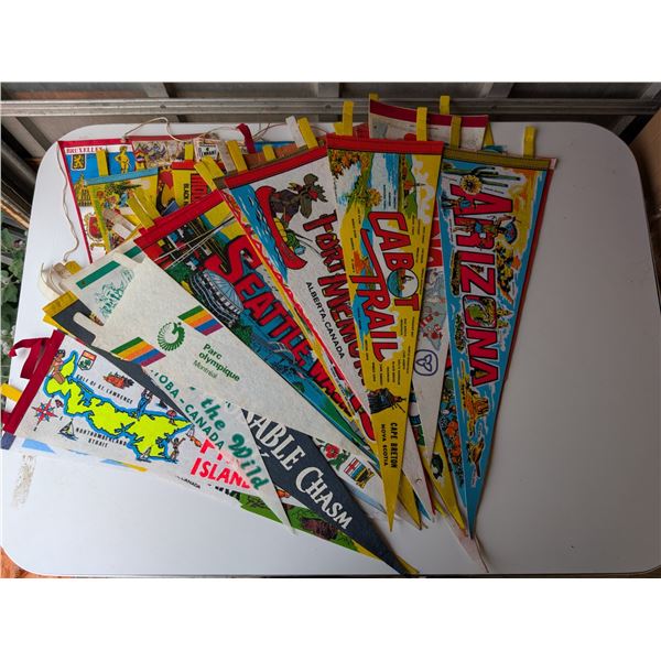 Lot of Variety Vintage Flags (Different American towns and Country's, Disney, and etc.)