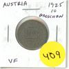 Image 1 : Austria. 1925 10 Groschen. 100 years old. VF.