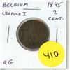 Image 1 : Belgium 1845 2 Centimes. King Leopold I. about Good.