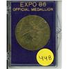 Image 1 : Expo 86 Official Medallion. Housed in its original hard plastic case.