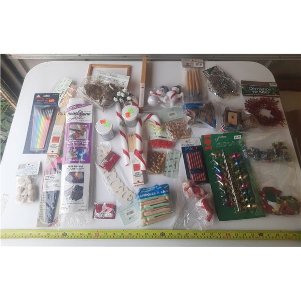 Lot of Christmas Decoration and Paint Brush.