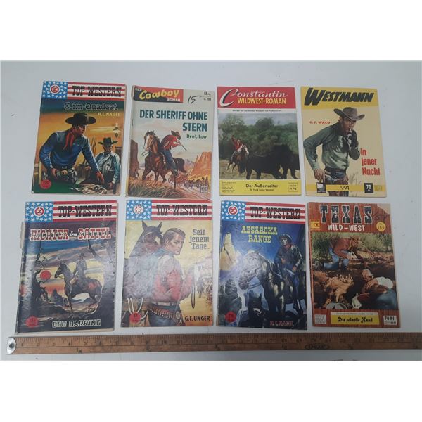 Lot of 8 German Western Comics. Used.