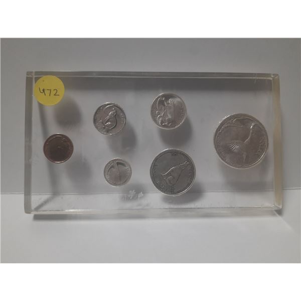 Complete 1867 – 1967 Canadian Centennial Year Set housed in acrylic.