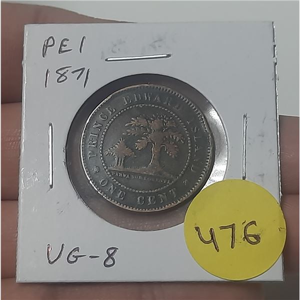 1871 Prince Edward Island 1 Cent. The only coin issued by the PEI government before it joined Confed