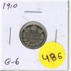 Image 1 : 1910 Canadian Silver 10 Cents. Last issue of King Edward VII. G-6.