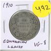 Image 1 : 1910 Edwardian Leaves Silver 50 Cents. VG-8.