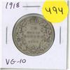 Image 1 : 1918 Silver 50 Cents. Issued during the last year of World War I. VG-10.
