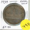 Image 1 : 1939 Royal Visit to Canada Silver Dollar. EF-40. One Year Type.