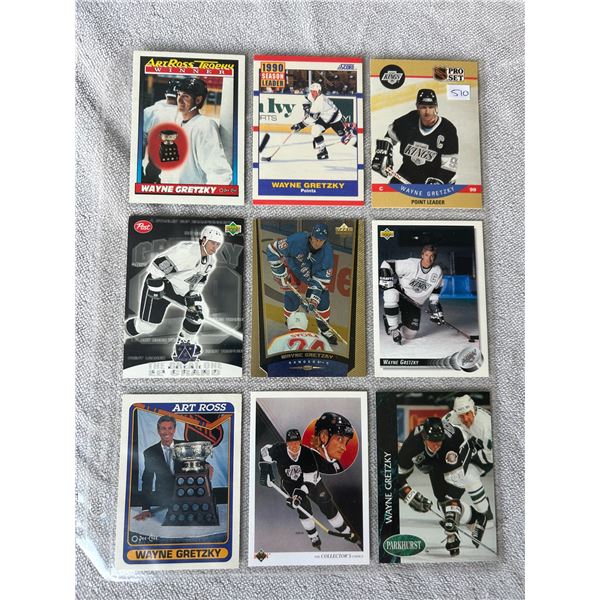 Wayne Gretzky Hockey Cards - 1 Sheet (9 Cards)