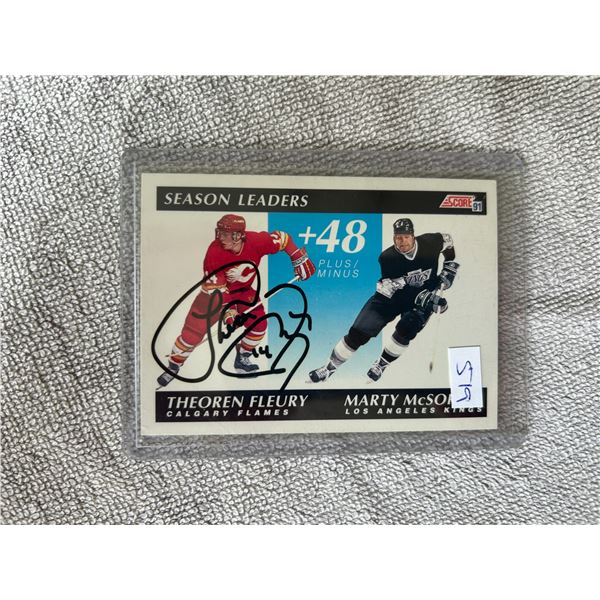 Theo Fleury - Autographed Hockey Card
