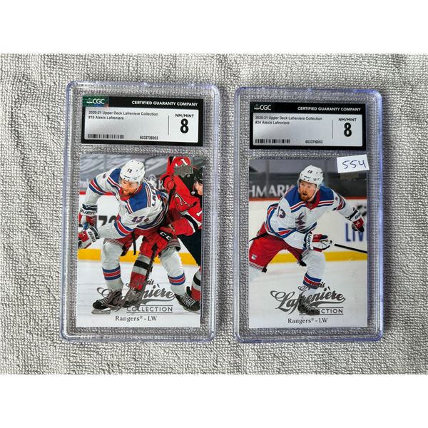 Alexis Lafreniere Collection - Cards 19 and 24 - Graded Near Mint / Mint +