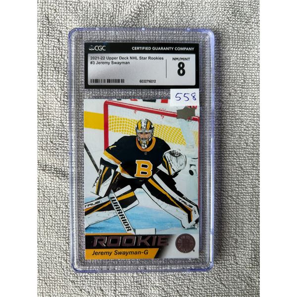 Jeremy Swayman - Rookie Card - Graded Near Mint / Mint
