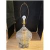 Image 1 : Large vintage glass and metal lamp-24"H