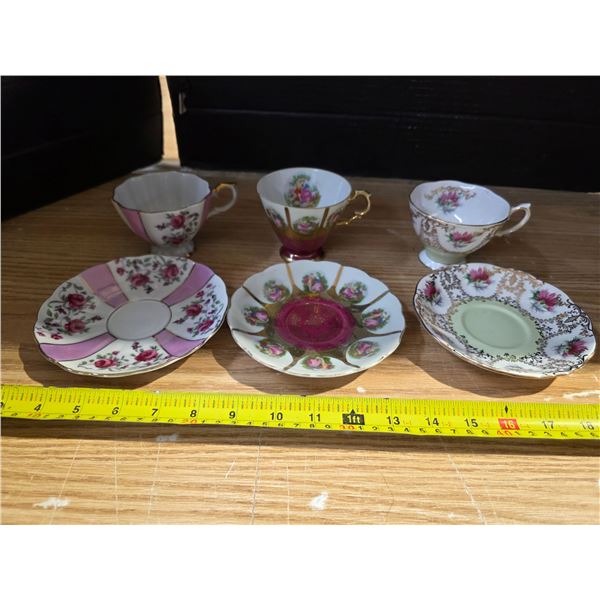 Tea cups with plates- royal albert and others