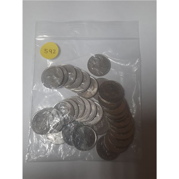 Bag of Canadian 25 Cents Coins.