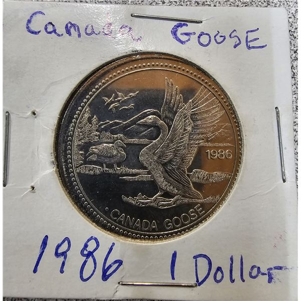 1986 Canada Goose $1 Coin - Jasper, Canada