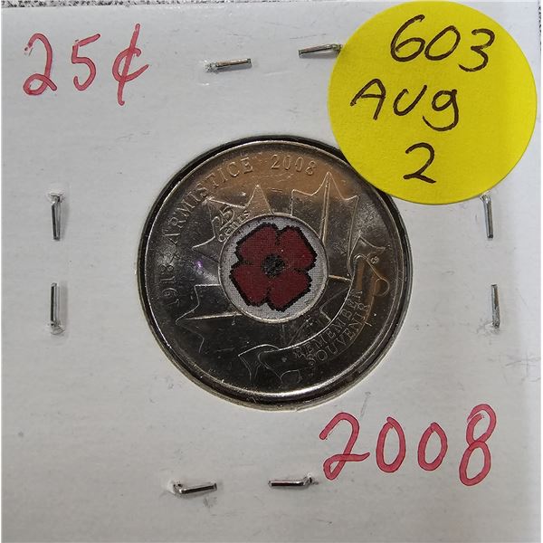 2008 Armistice 25 Cent Coin