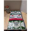 Image 1 : Quaker State Vintage (Empty) Oil Can (3) Flattened Cans
