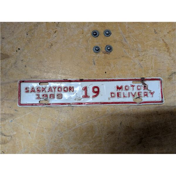Saskatoon Vintage 1989 19 Motor Delivery Plate