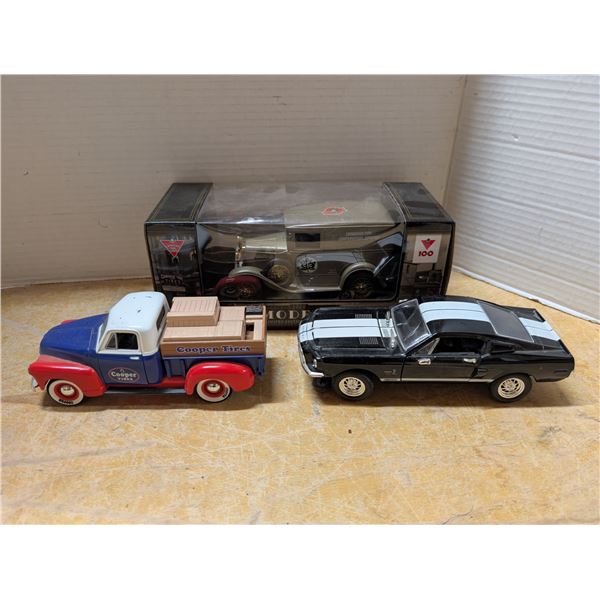 Sealed 1928 Model A Canadian Tire Car w/ (2) Unsealed Cars (Cooper Tires and Shelby GT500KR)