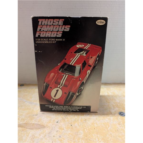 Vintage "Those Famous Cars" 1/25 Scale: Ford Marl IV Unassembled Kit w/ Original Box