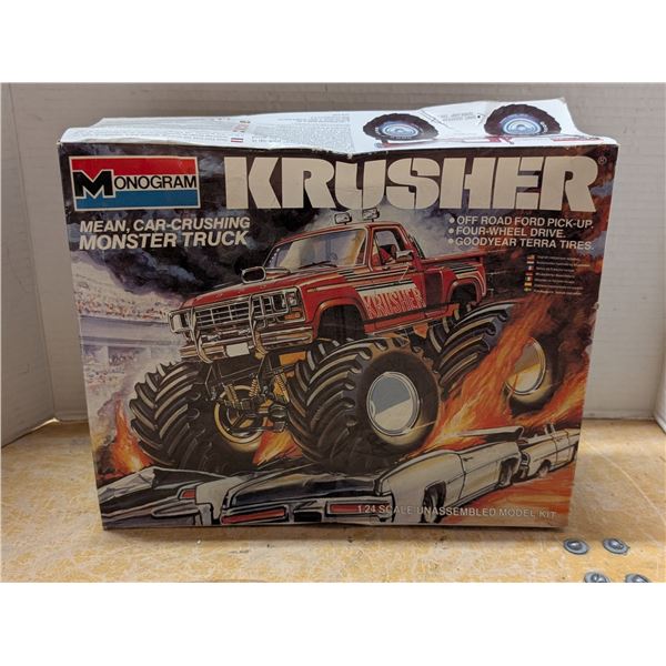 1984 Monogram KRUSHER 1/24 Scale Unassembled Model Kit w/ Original Box