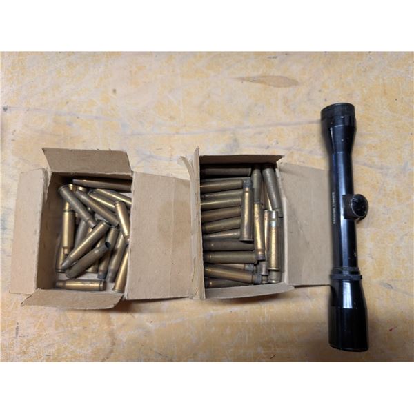 (2) Boxes of Bullet Shells and Bushnell Sport View Hunting riffle Scope