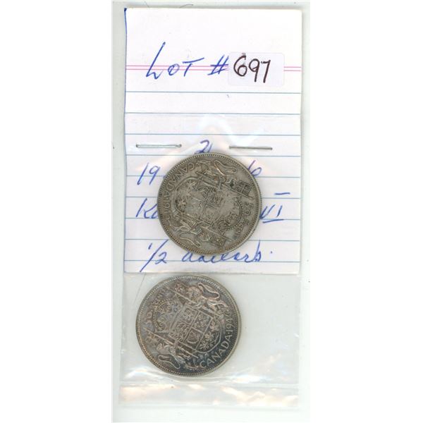 1945-46 canadian silver half-dollars