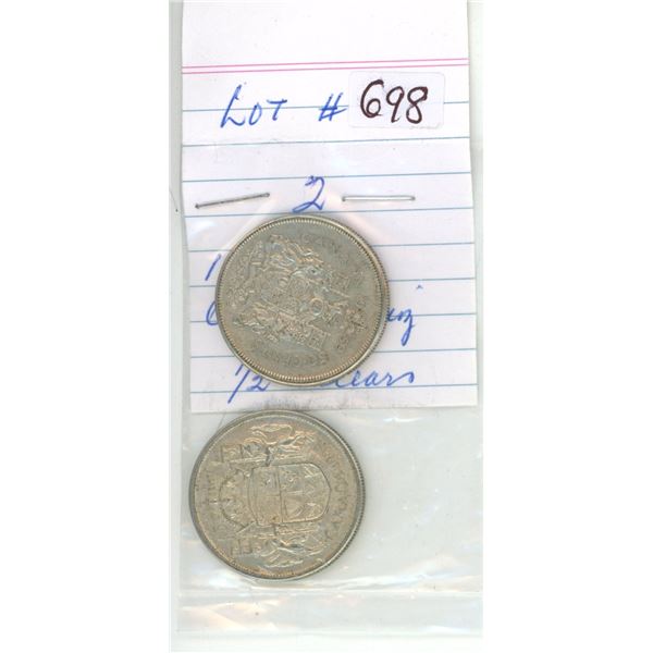 1958-59 canadian silver half-dollars