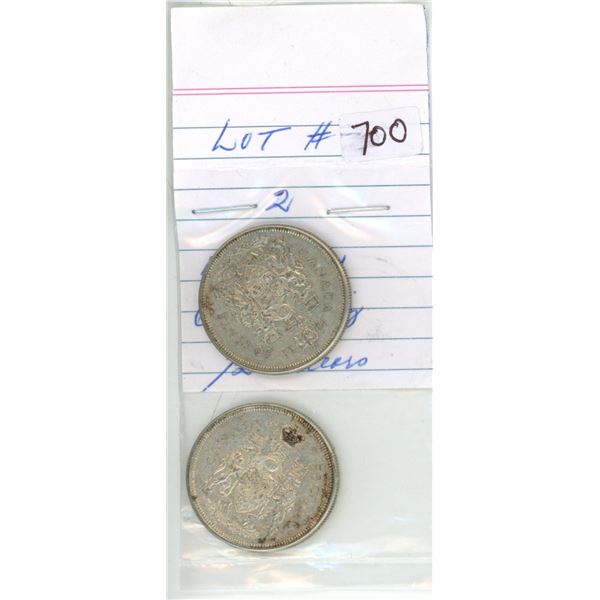 1960-61 canadian silver half-dollars