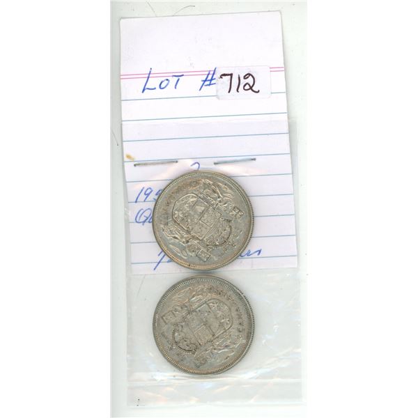 1956-57 canadian silver half-dollars