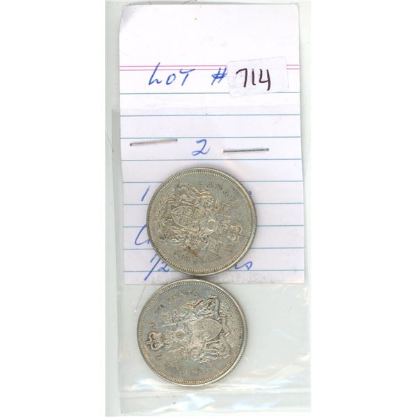 1959-60 canadian silver half-dollars