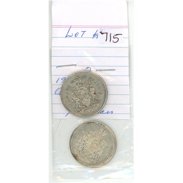 1960-61 canadian silver half-dollars