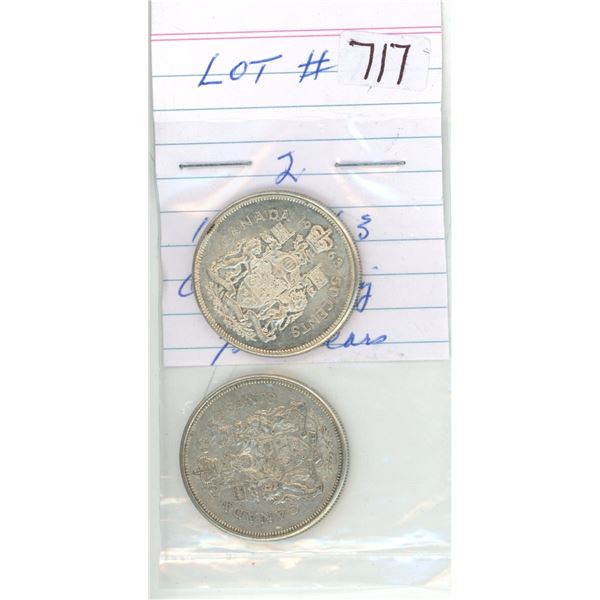 1962-63 canadian silver half-dollars