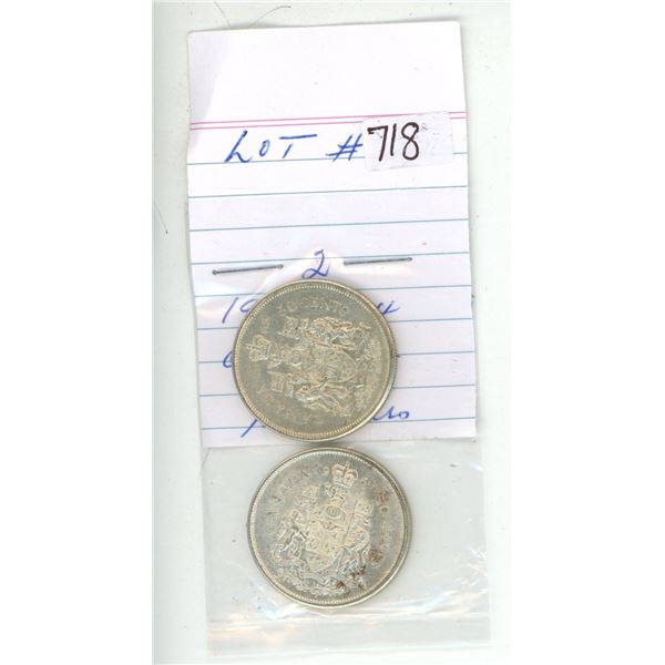 1963-64 canadian silver half-dollars
