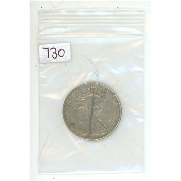 1947 walking liberty silver half-dollar