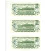 Image 2 : Lot of 3 (1973) canadian consecutive $1 bills-uncirculated