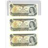 Image 1 : Lot of 3 (1973) canadian consecutive $1 bills-uncirculated