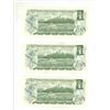 Image 2 : Lot of 3 (1973) canadian consecutive $1 bills-uncirculated
