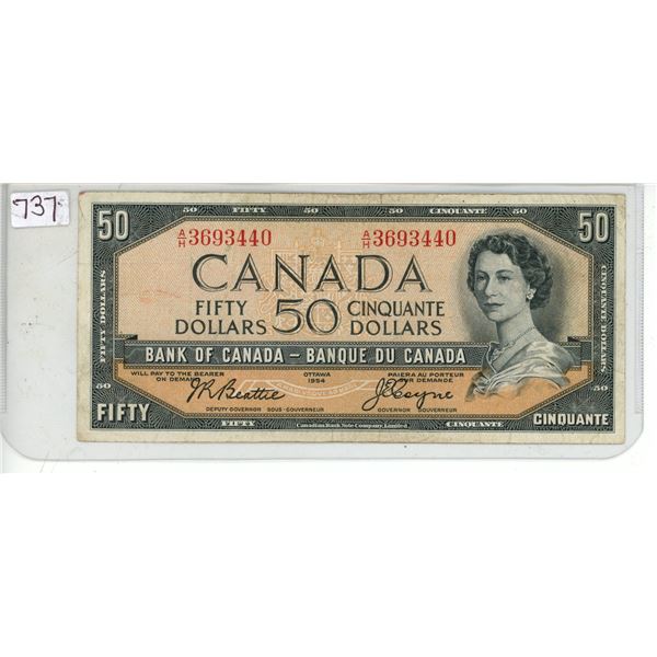 1954 canadian fifty dollar bill