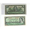 Image 1 : 1937 bank of canada $1 bill and 1954 canadian $1 bill