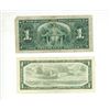 Image 2 : 1937 bank of canada $1 bill and 1954 canadian $1 bill